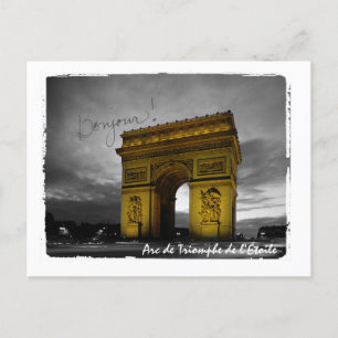 Cartão Postal Arc de Triomphe de l'Étoile Paris França