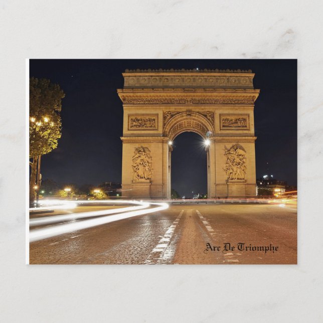 Cartão Postal Arc De Triomphe, Paris (Frente)