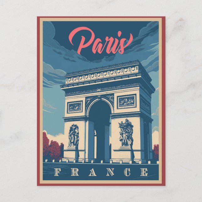 Cartão postal Arc de Triomphe Vintage (Frente)