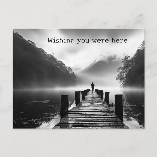 Cartão Postal Arca antiga no lago Foto B&W (Frente)