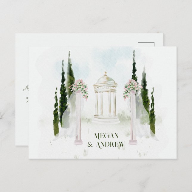 Cartão Postal Arca de Casamento Floral (Frente/Verso)