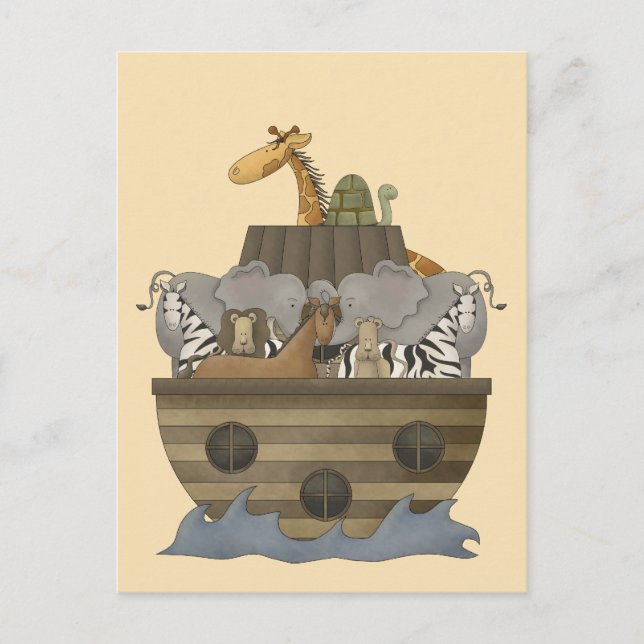 Cartão Postal Arca de Noé em Branco - Personalize Você Mesmo (Frente)
