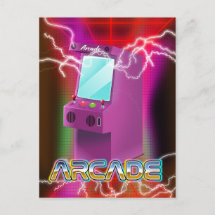 Cartão Postal Arcade retrô dos anos 80