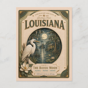 Cartão Postal Arcana Americana de Corte de Papel Vintage da Loui