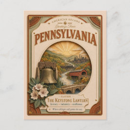 Cartão Postal Arcana Americana em Corte de Papel Vintage da Pens