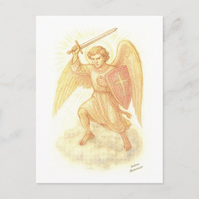 Cartão Postal Arcanjo com Espada (Frente)