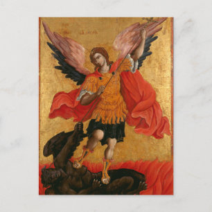 Cartão Postal Arcanjo Miguel por Theodore Poulakis Ícone