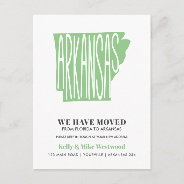 Cartão Postal ARCanSÁS Mudamos Novo endereço Nova Casa (Frente)