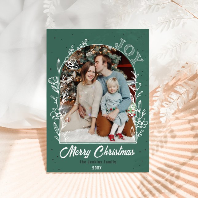 Cartão Postal Arch de Fotografia da Família com Floral (Criador carregado)