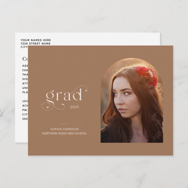Cartão Postal Arch Photo Terthy Brown 2025 Graduação (Frente/Verso)
