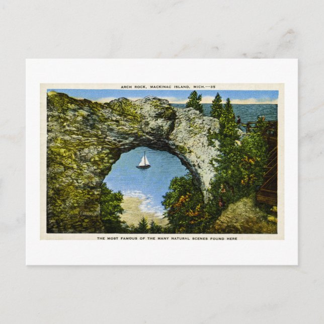 Cartão Postal Arch Rock Mackinac Island, Michigan (Frente)