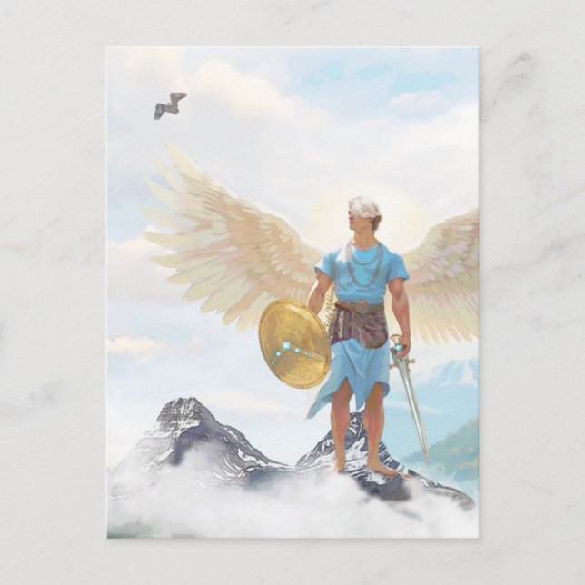 Cartão Postal Archangel Michael Protection Courage Angel Note (Frente)