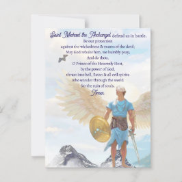 Cartão Postal Archangel Michael Protection Courage Angel Prayer