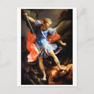 Cartão Postal Archangel Michael trSample Satã Guido Reni