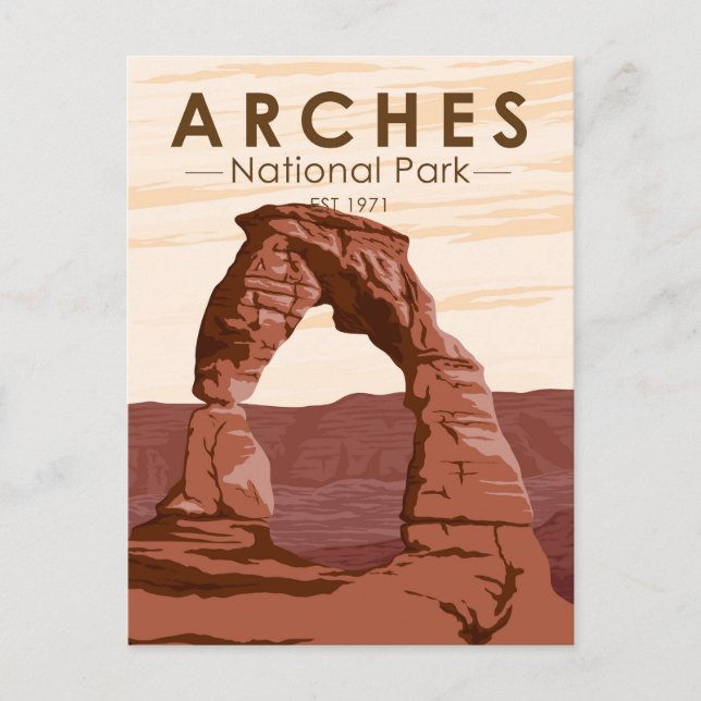 Cartão Postal Arches National Park Delicate Arch Vintage (Frente)
