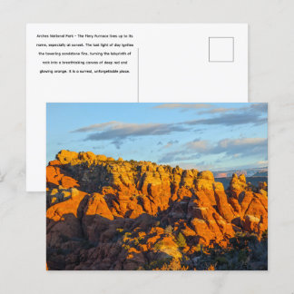 Cartão Postal Arches National Park Fiery Furnace no Sunset
