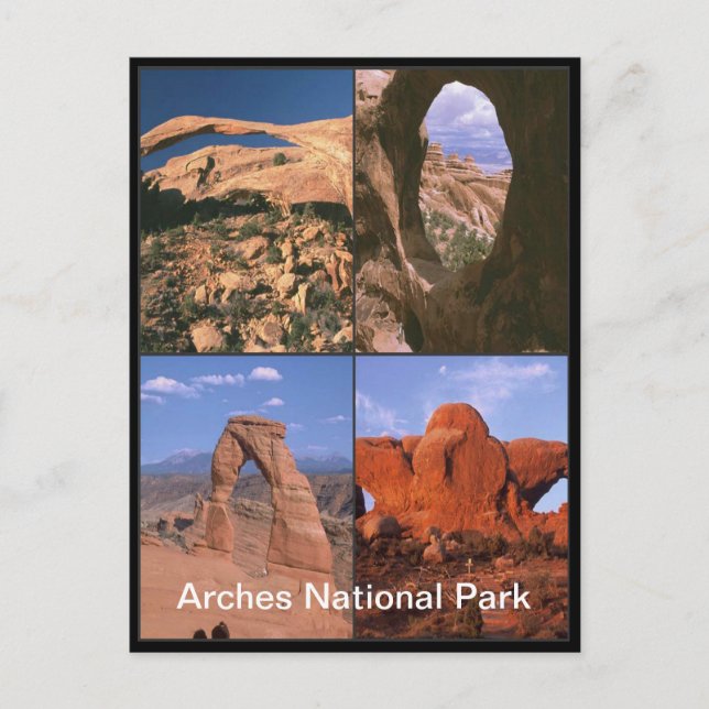 Cartão Postal Arches National Park Sandstone Aches Colagem de Fo (Frente)