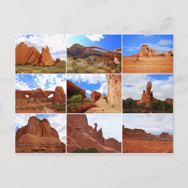 Cartão Postal Arches National Park, Utah, Collage, Cartão-postal (Frente)
