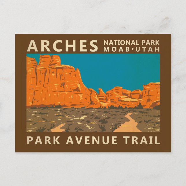 Cartão Postal Arches National Park Utah Park Avenue Trail 2 (Frente)