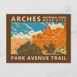 Cartão Postal Arches National Park Utah Park Avenue Trail 3