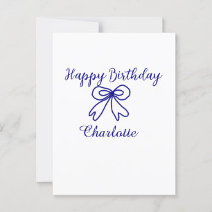 Cartão Postal Arco azul CUTIE ADICIONE NOME BEBÊ aniversário fel