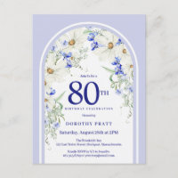 Arco Boho Floral Azul Branco 80º Aniversário