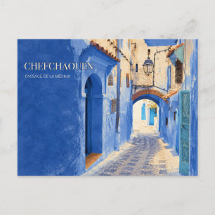 Cartão Postal Arco da Medina de Chefchaouen Arte de Viagem Vin