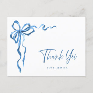 Cartão Postal Arco de Agradecimento Desenhado à Mão em Azul Aqua