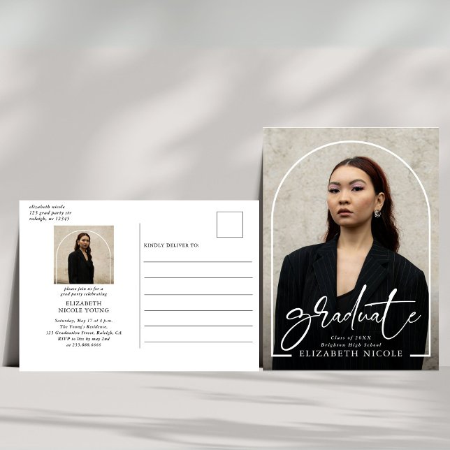 Cartão Postal Arco de Foto de Graduado em Roteiro Moderno Festa  (Criador carregado)