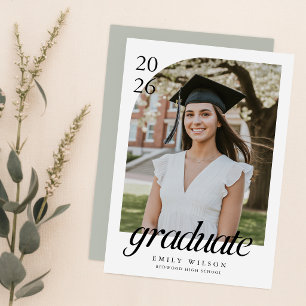Cartão Postal Arco de Graduação de Foto de Graduado Simples Mode