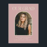 Cartão Postal Arco de Graduação Moderno Orçamento Rosa Bege Foto<br><div class="desc">Cartão de Anúncio de Graduação Arco Rosa Bege Moderno Elegante Orçamento</div>