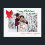 Cartão Postal Arco de Natal e Foto personalizada de veados<br><div class="desc">Mande um pouco de alegria de férias com este cartão poste.  Com arco,  outros com isso.</div>