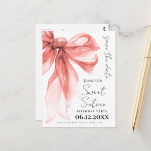 Cartão Postal Arco de Rosa Dourado Coquette Sweet 16 Salve a Dat