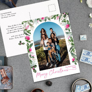 Cartão Postal Arco de Verdejante Rosa Brilhante Moderno 1 Foto F