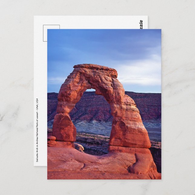 Cartão Postal Arco Delicado no Parque Nacional Arches - Utah, EU (Frente/Verso)