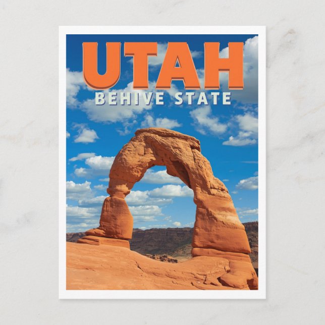 Cartão Postal Arco do Deserto de Utah Vintage (Frente)