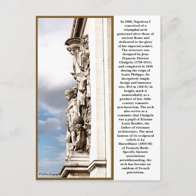 Cartão Postal Arco do Triunfo (Frente)
