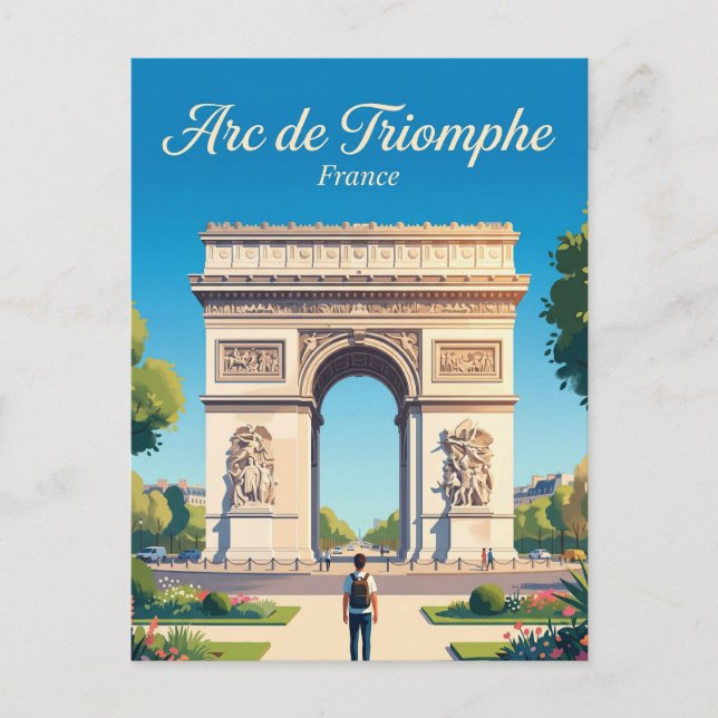 Cartão Postal Arco do Triunfo França (Frente)
