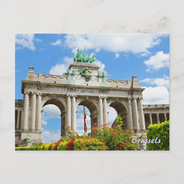 Cartão Postal Arco do Triunfo no Parque Cinquantenário em Bruxel (Frente)