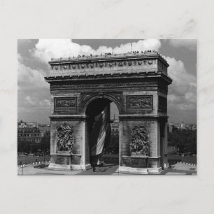 Cartão Postal Arco do Triunfo Vintage França Paris Praça Etoile