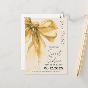 Cartão Postal Arco Dourado Elegante Coquette Sweet 16 Salve a Da