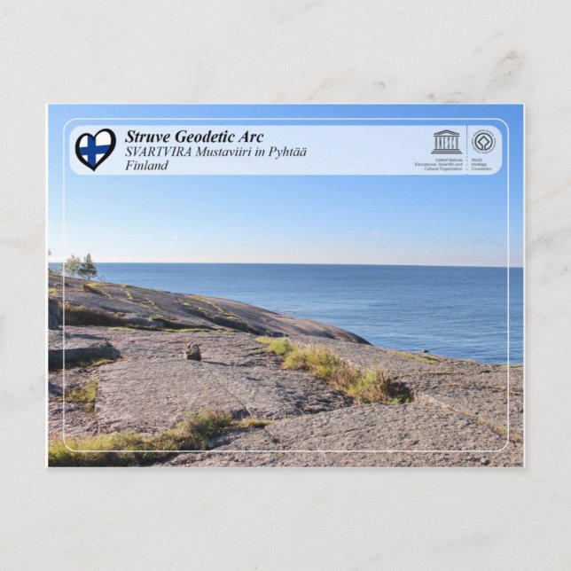 Cartão Postal Arco Geodésico de Struve da UNESCO - SVARTVIRA Mus (Frente)