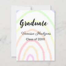 Arco-íris colorido boho graduação adicionar nome a