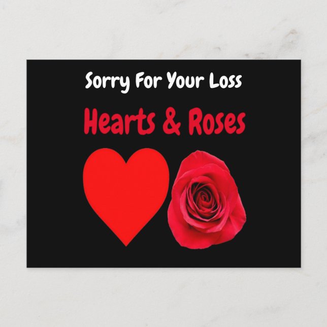Cartão Postal Arco-íris Corações & Rosas Desculpe  (Frente)