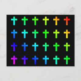 Cartão Postal Arco-Íris Cruza Cores Multicolores Cruz Cristã