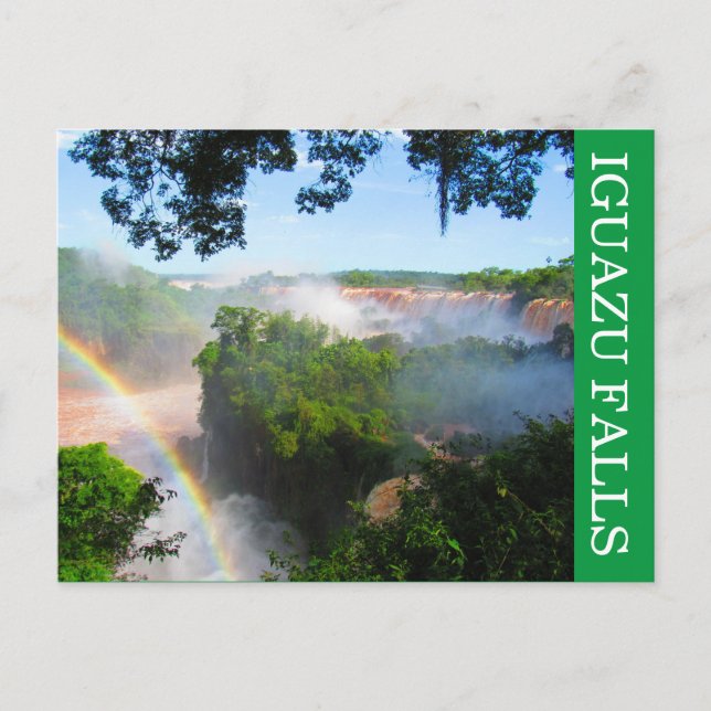 Cartão Postal arco-íris das cachoeiras iguazu (Frente)
