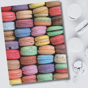 Cartão Postal Arco-íris de Cookies Macaron Franceses Empilhados