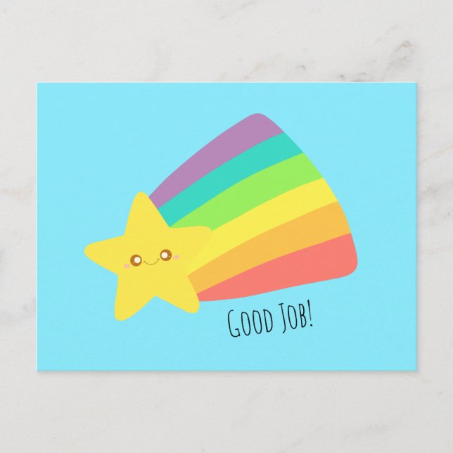 Cartão Postal Arco-Íris de Estrelas Bonito (Frente)