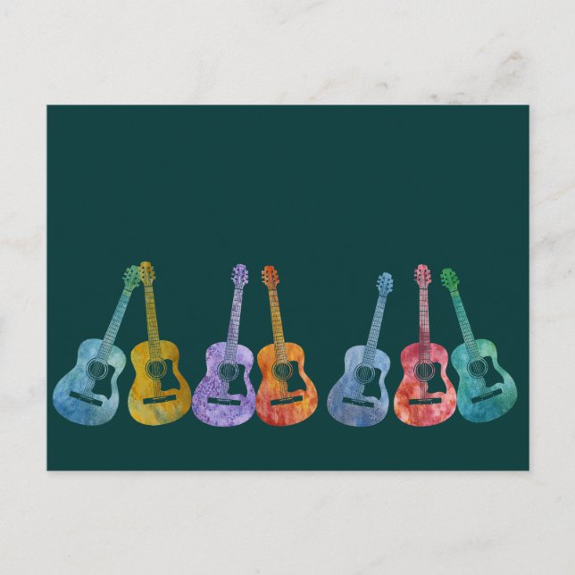 Cartão Postal Arco-íris de Guitarras (Frente)