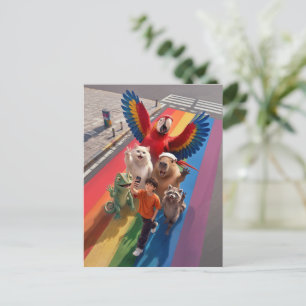 Cartão Postal Arco-íris do Menino Selfie